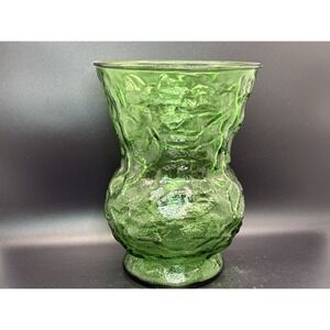 1 Vintage X Large EO BRODY CO Hoosier Emerald Green Glass Vases Crinkle Design